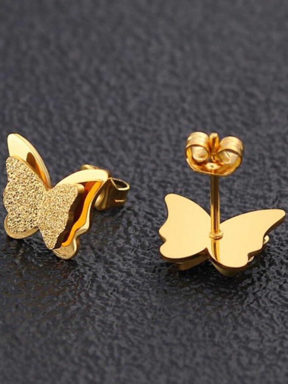 Butterfly non-Tanish Stud Earrings